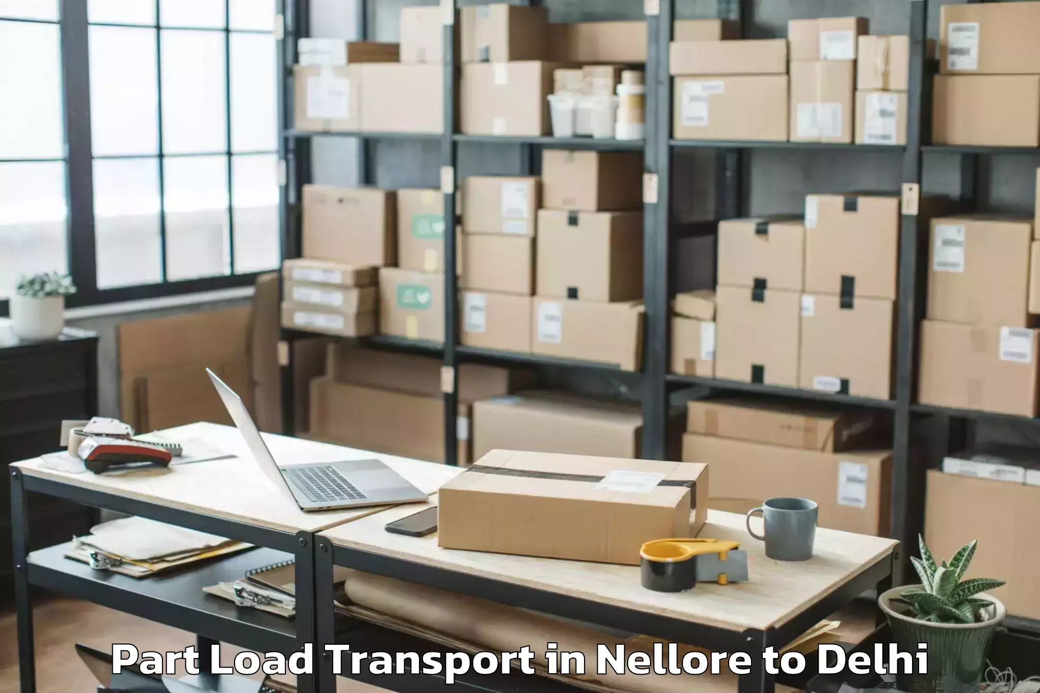 Expert Nellore to Dlf Promenade Mall Part Load Transport